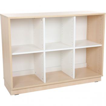 Quadro - Schrank M mit 2 Trennwänden und 1x3 Einlegeböden, B 116, Ahorn